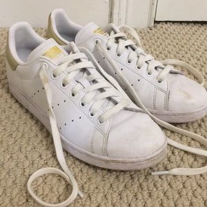 Gently used Gold Adidas Stan Smith tennis shoes